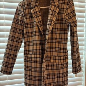 Stylish Plaid Women's Blazer